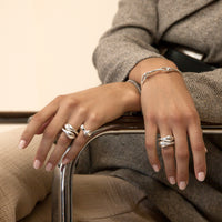 EVA DOUBLE SET RINGS STERLING SILVER