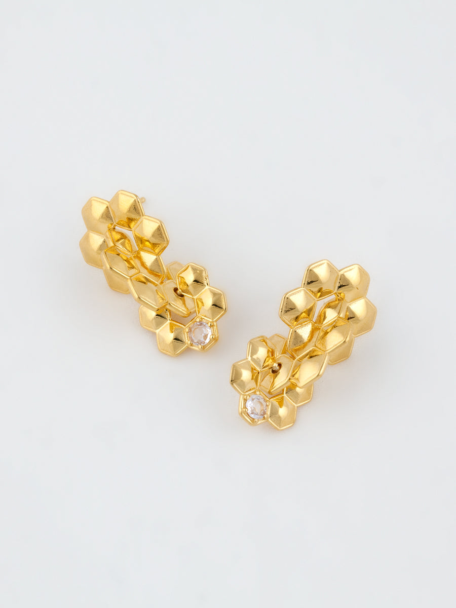 Daisy Patch Earrings Gold