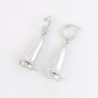 Bluebell Flower Hoop Earrings Sterling Silver