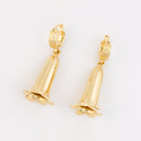 Bluebell Flower Hoop Earrings Gold