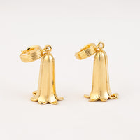 Bluebell Flower Hoop Earrings Gold
