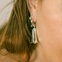 Bluebell Flower Hoop Earrings Sterling Silver