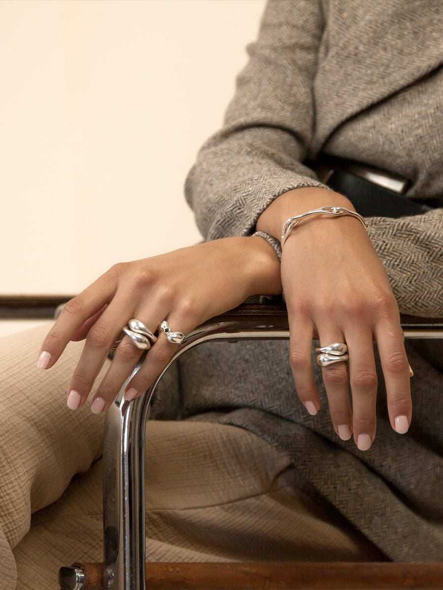 EVA DOUBLE SET RINGS STERLING SILVER