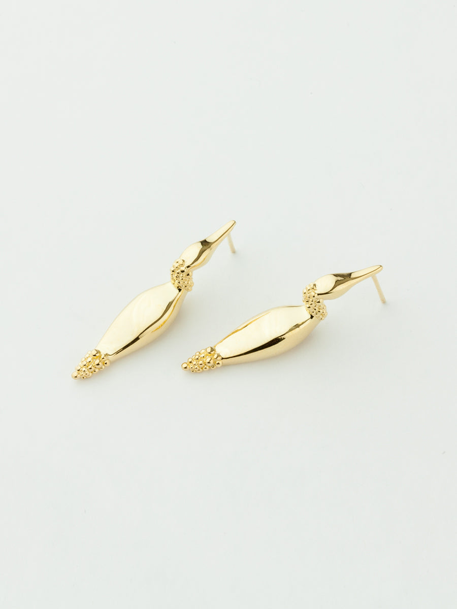 Empress Duck Earrings Vermeil