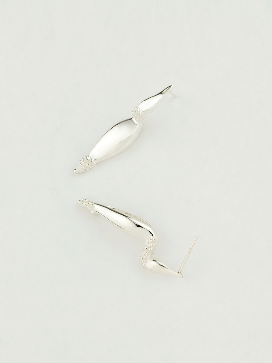 Empress Duck Earrings Silver