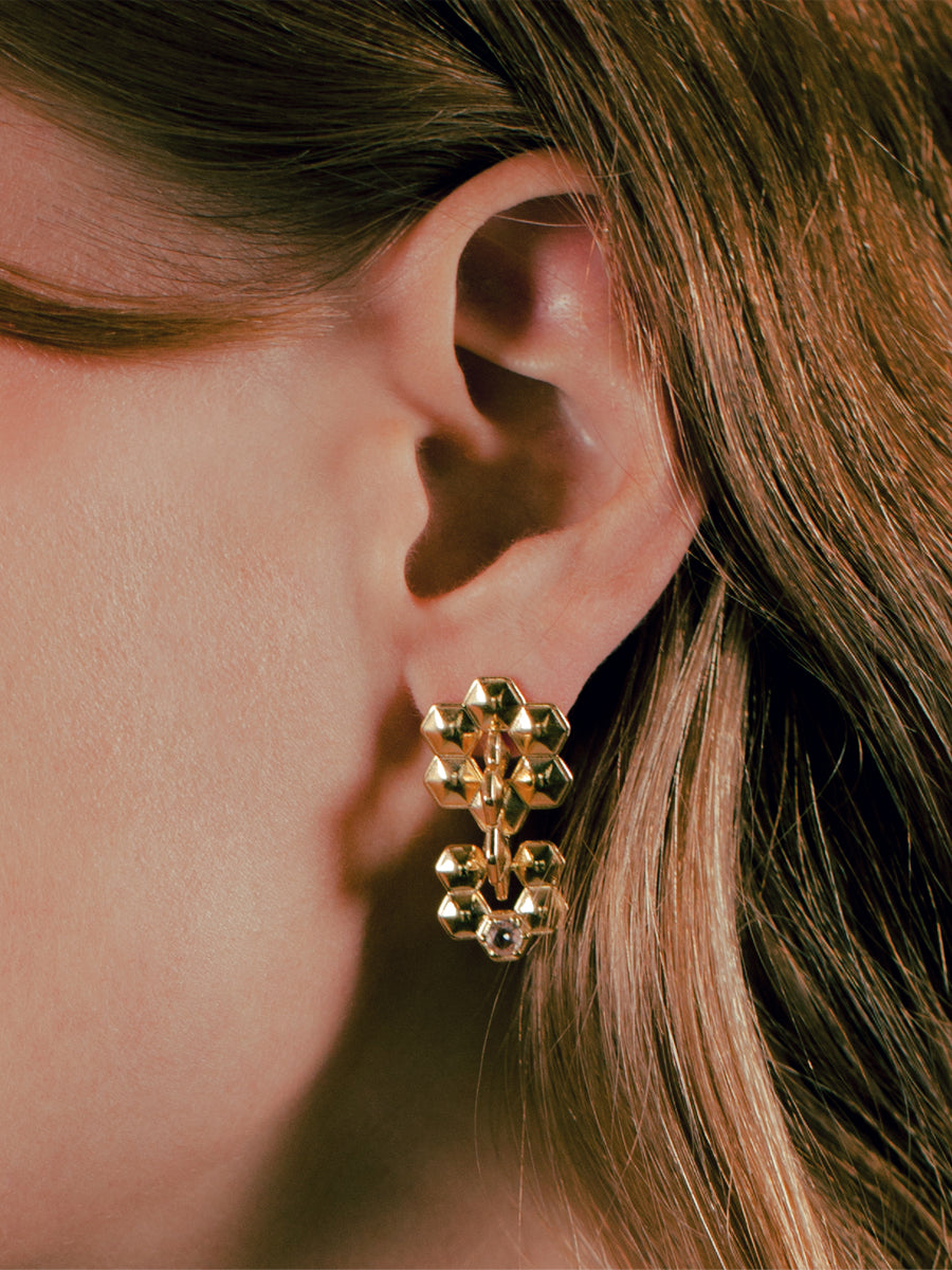 Daisy Patch Earrings Gold