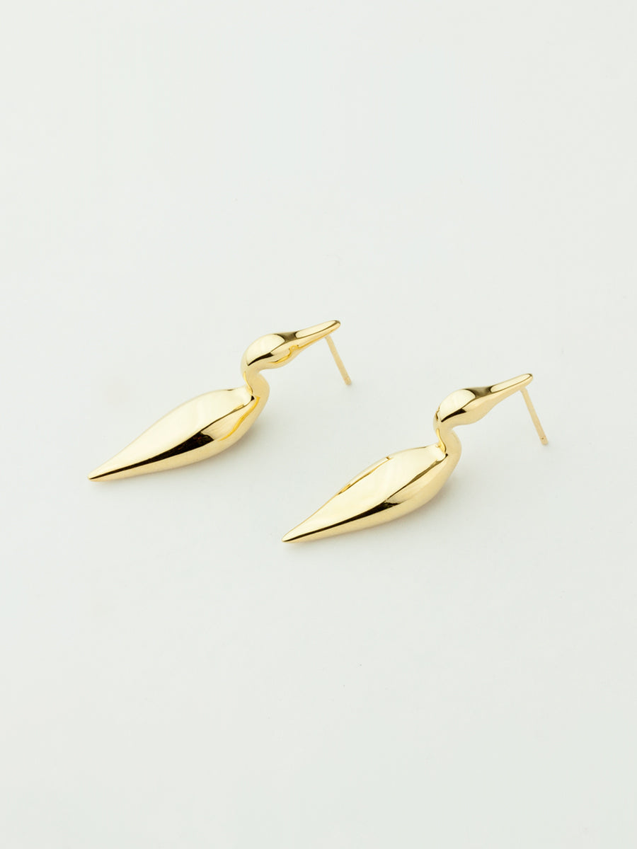 Polished Duck Earrings Vermeil