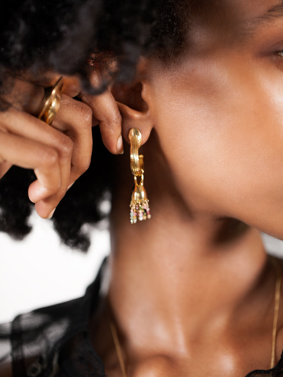 Riya Gemstone Earrings Vermeil