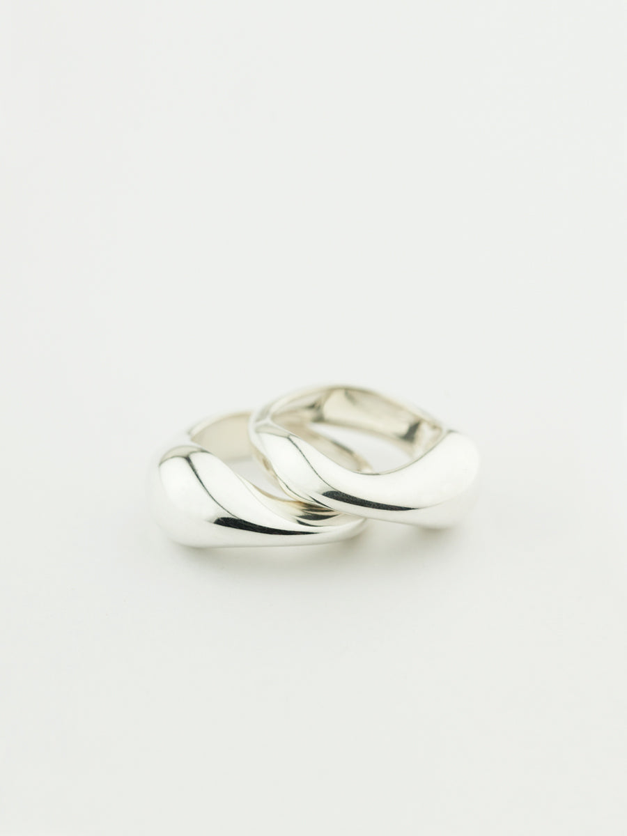 EVA DOUBLE SET RINGS STERLING SILVER