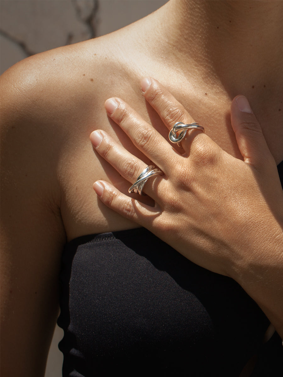 KNOTTED AND BESOTTED RING STERLING SILVER